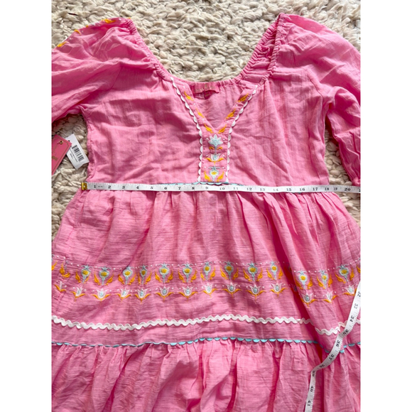 Women's Simply Southern Maxi Dress Size S Pink Embroidered Cotton - Picture 7 of 12